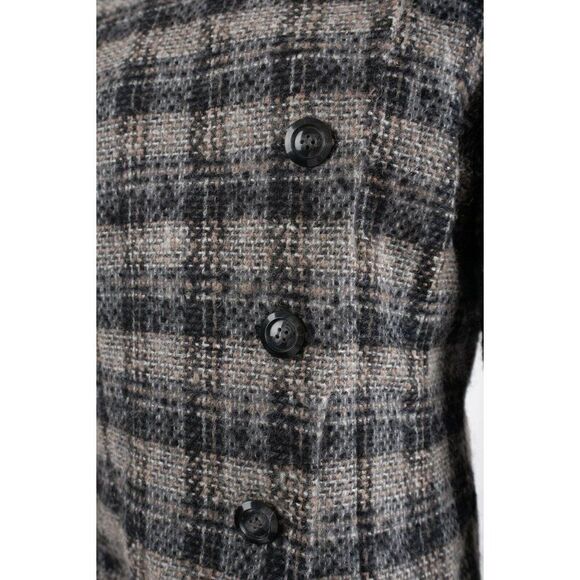 Vintage 70s Womans Pendleton Blazer Suit Jacket Size 12 Gray Plaid Tweed Wool - Picture 3 of 6
